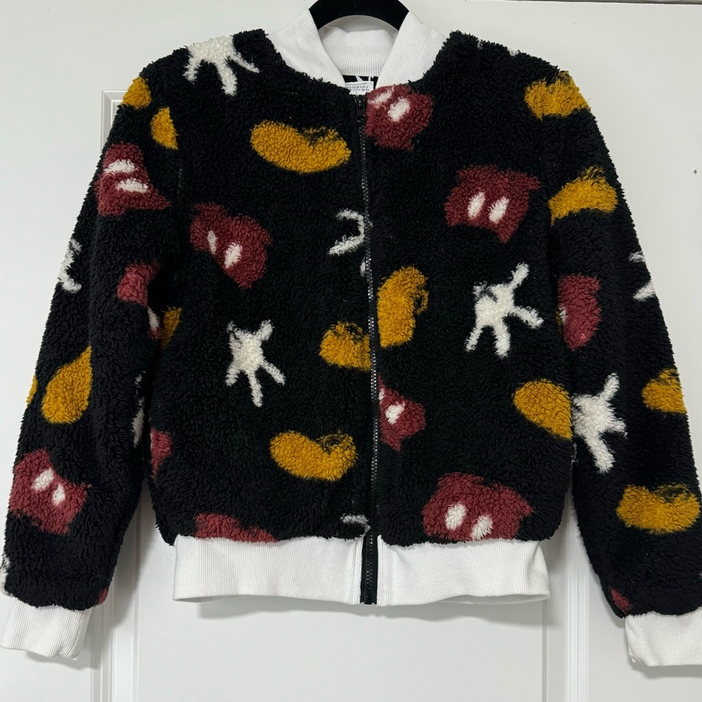 Disney Parks Mickey Mouse Clothes Gloves Shoes Child’s Fleece Zip Jacket Size S